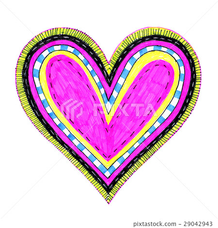 Bright color heart with abstract pattern Bright color heart with abstract pattern 29042943
