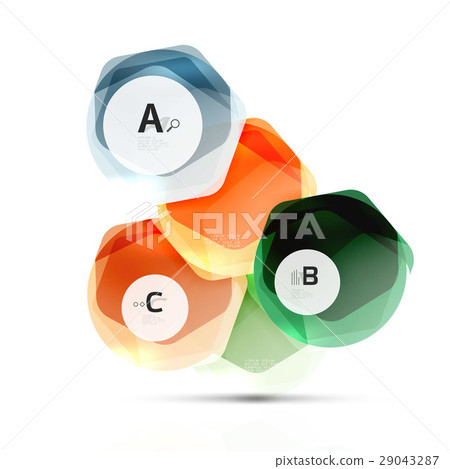 Glass glossy shiny hexagon web elements Glass glossy shiny hexagon web elements 29043287