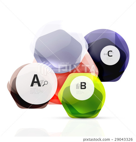 Shiny hexagons with infographics options Shiny hexagons with infographics options 29043326