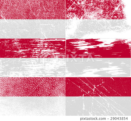 Set of six flags Indonesia with old texture. Vecto Set of six flags Indonesia with old texture. Vecto 29043854