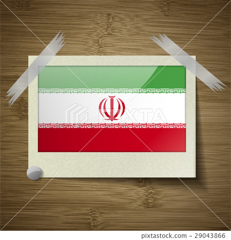Flags Iran at frame on wooden texture. Vector Flags Iran at frame on wooden texture. Vector 29043866