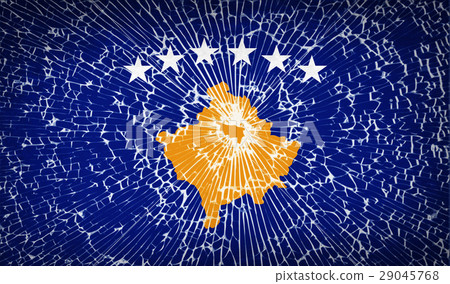 Flags Kosovo with broken glass texture. Vector Flags Kosovo with broken glass texture. Vector 29045768