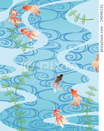 水花卉圖案和金魚 水花卉圖案和金魚 29046241