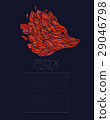 Vector Fox or Wolf Design Icon Logo Luxury red 29046798