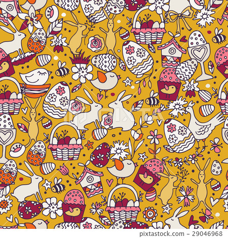 Cartoon vector hand drawn Doodle Happy Easter Cartoon vector hand drawn Doodle Happy Easter 29046968