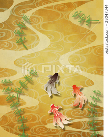 水花卉圖案和金魚 水花卉圖案和金魚 29047344