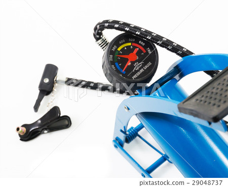 Foot pump for inflating object isolated on white Foot pump for inflating object isolated on white 29048737
