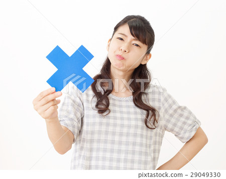 女性　ばつ印 29049330