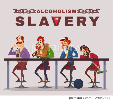 Vector cartoon illustration of men with alcohol 29052675
