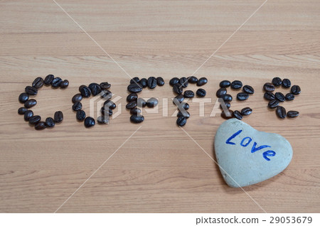 heart stone and coffee beans heart stone and coffee beans 29053679