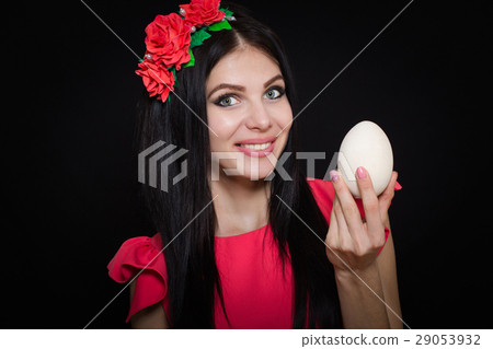 A beautiful girl in a pink dress 29053932