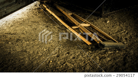 old wooden crutches or medical walking sticks 29054117