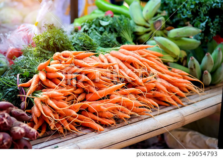 Carrots in market organic vegetables. 29054793