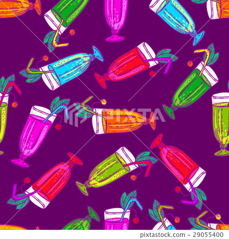 Seamless pattern of smoothie coctails 29055400