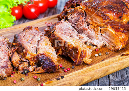 Big Piece of Slow Cooked Oven-Barbecued Pork Big Piece of Slow Cooked Oven-Barbecued Pork 29055413