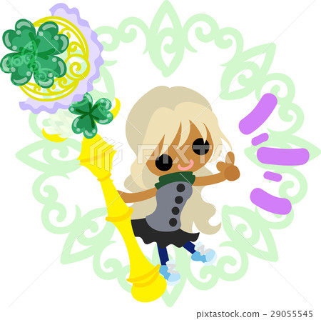 Cute girl and clover wand 29055545
