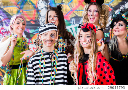 Young women celebrating Carnival at Rose Monday 29055793