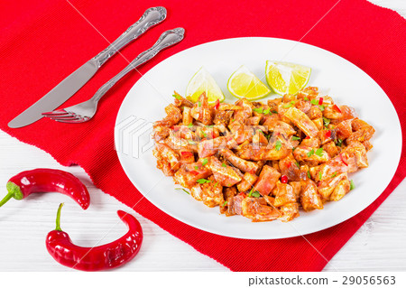 Marinated Pig Ears with spices, chili pepper 29056563