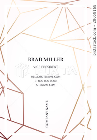 Pink business card with a geometric pattern Pink business card with a geometric pattern 29059169