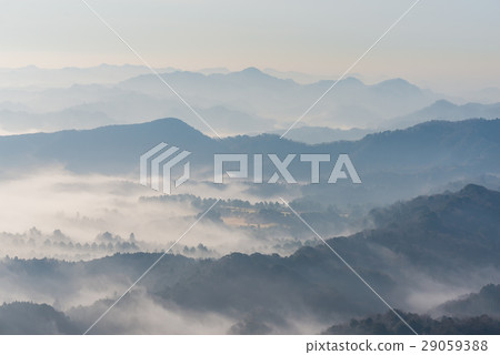 Kujyutani Early Morning Landscape (Kimitsu City, Chiba Prefecture Kano Mountain) Photographed in March, 2017 Kujyutani Early Morning Landscape (Kimitsu City, Chiba Prefecture Kano Mountain) Photographed in March, 2017 29059388