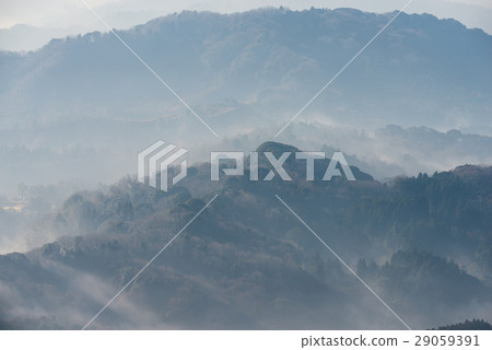 Kujyutani Early Morning Landscape (Kimitsu City, Chiba Prefecture Kano Mountain) Photographed in March, 2017 29059391
