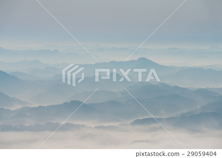 Kujyutani Early Morning Landscape (Kimitsu City, Chiba Prefecture Kano Mountain) Photographed in March, 2017 29059404