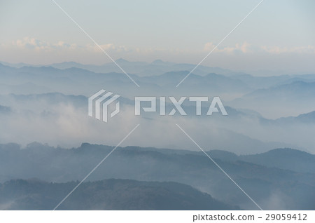 Kujyutani Early Morning Landscape (Kimitsu City, Chiba Prefecture Kano Mountain) Photographed in March, 2017 29059412