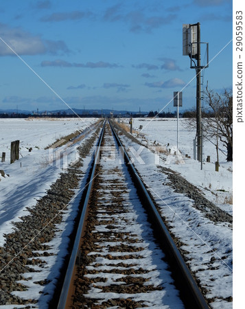 Railway on the snowy field Railway on the snowy field 29059583