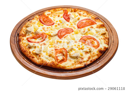 pizza on wooden plate pizza on wooden plate 29061118