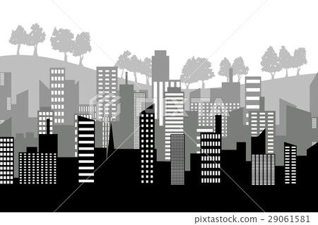 city skyline silhouette png