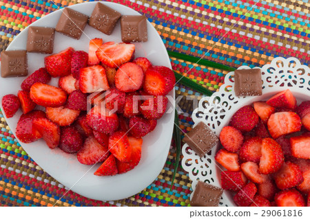 Strawberries on a white plate Strawberries on a white plate 29061816