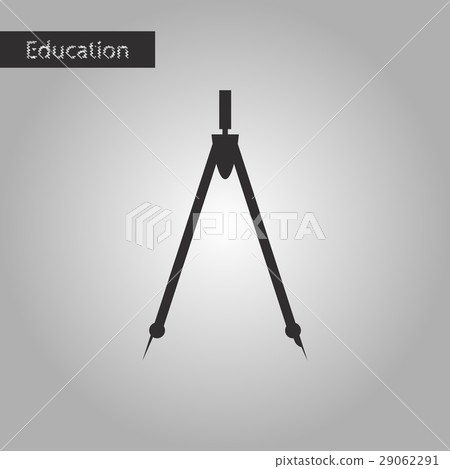 Compass Math Styles black and white style icon math compass - Stock Illustration [29062291 ...