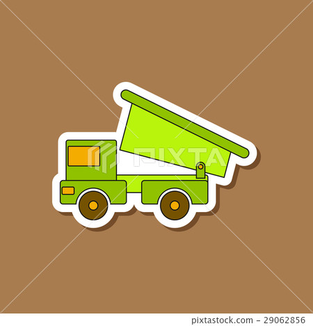 paper sticker on stylish background Kids toy truck paper sticker on stylish background Kids toy truck 29062856