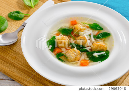 delicious wedding soup with meatballs 29063048