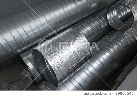 Group of shiny metallic tubes 29063545