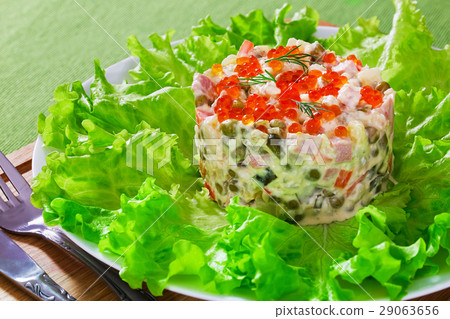 portion of classic olivier salad portion of classic olivier salad 29063656