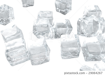 Ice cubes isolated on white background. 3d 29064267