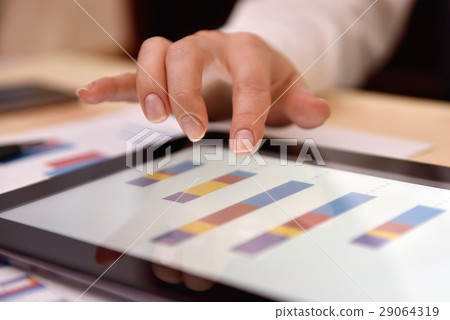 Tablet with financial charts Tablet with financial charts 29064319