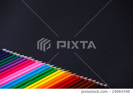Color wooden bright pencils shades range on a dark Color wooden bright pencils shades range on a dark 29064396