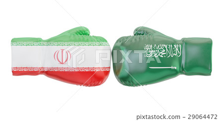 Boxing gloves with Iran and Saudi Arabia flags Boxing gloves with Iran and Saudi Arabia flags 29064472