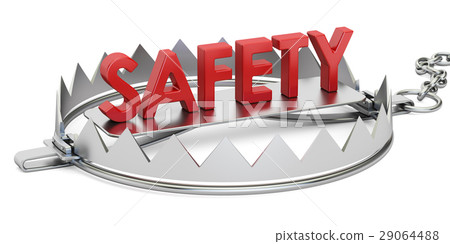 trap with safety inscription, 3D rendering trap with safety inscription, 3D rendering 29064488