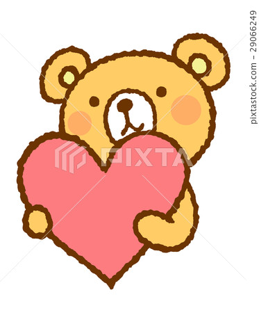 Animal bear holding a heart - Stock Illustration [29066249] - PIXTA