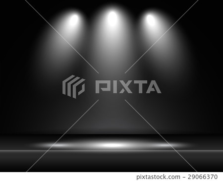 Spotlight black light rays room studio background 29066370