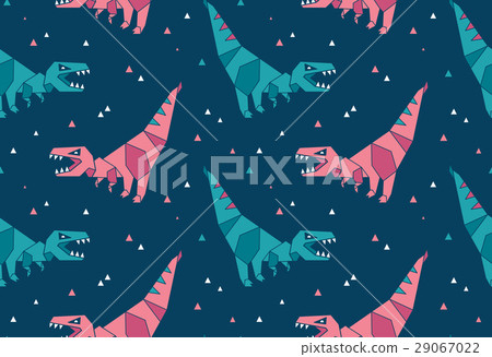Origami pattern background with dinosaurs 29067022