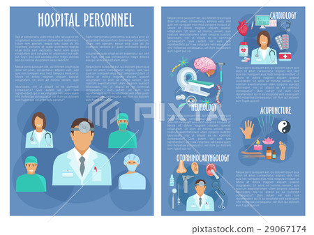 Hospital personnel doctors vector posters 29067174