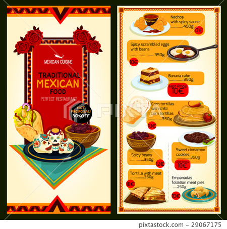 Mexican restaurant cuisine vector menu Mexican restaurant cuisine vector menu 29067175