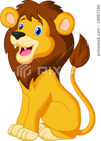 Cute lion cartoon sitting Cute lion cartoon sitting 29067398