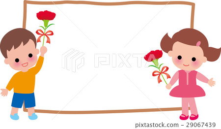 母親節框架康乃馨兒童微笑 29067439