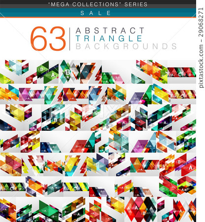 Mega collection of 63 modern color triangles Mega collection of 63 modern color triangles 29068271