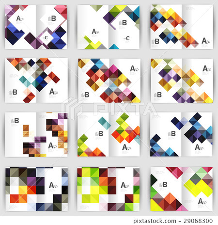 Set of square geometrical business brochure Set of square geometrical business brochure 29068300